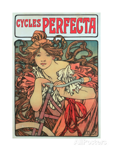 alphonse mucha poster advertising cycles perfecta 1902